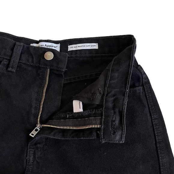 American Apparel The High Waisted Cuff Short Black 27 - Picture 7 of 16